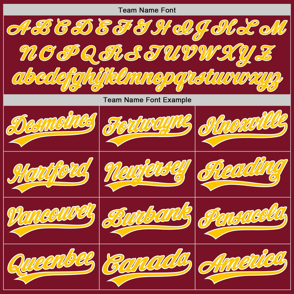 Custom Crimson Yellow-White Authentic Baseball Jersey