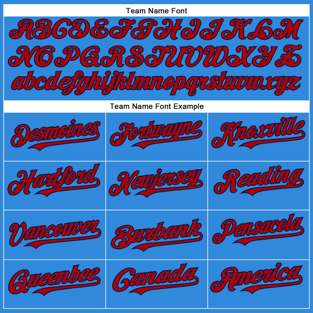 Custom Electric Blue Red-Navy Authentic Baseball Jersey