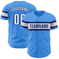 Custom Electric Blue White-Royal Authentic Baseball Jersey