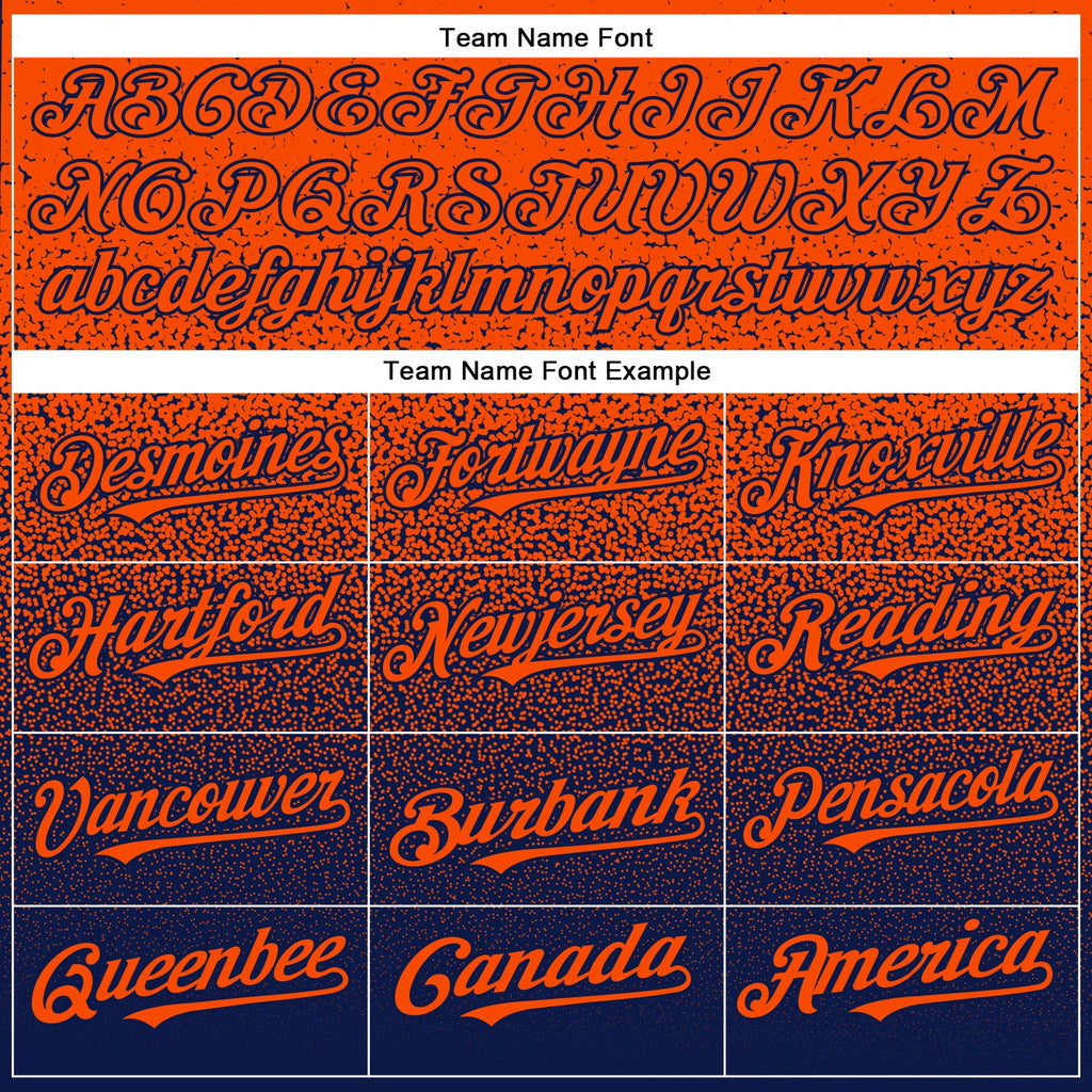 Custom Orange Navy Authentic Fade Fashion Baseball Jersey