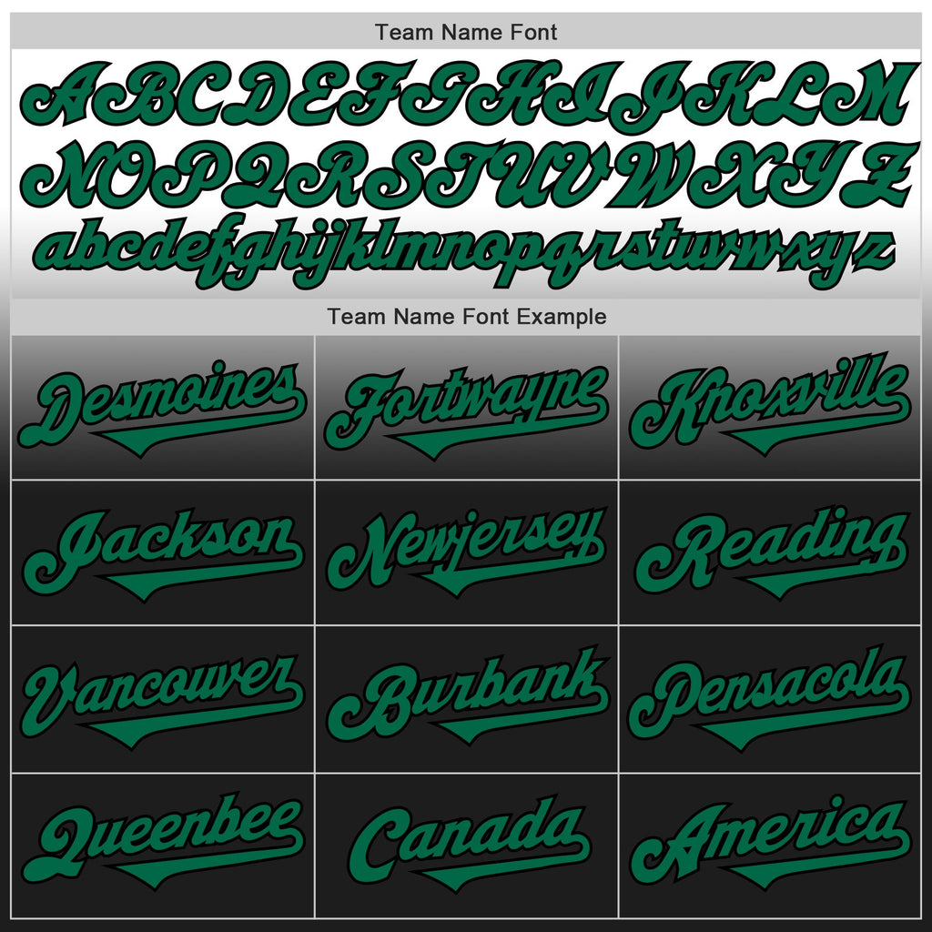 Custom White Kelly Green-Black Authentic Fade Fashion Baseball Jersey