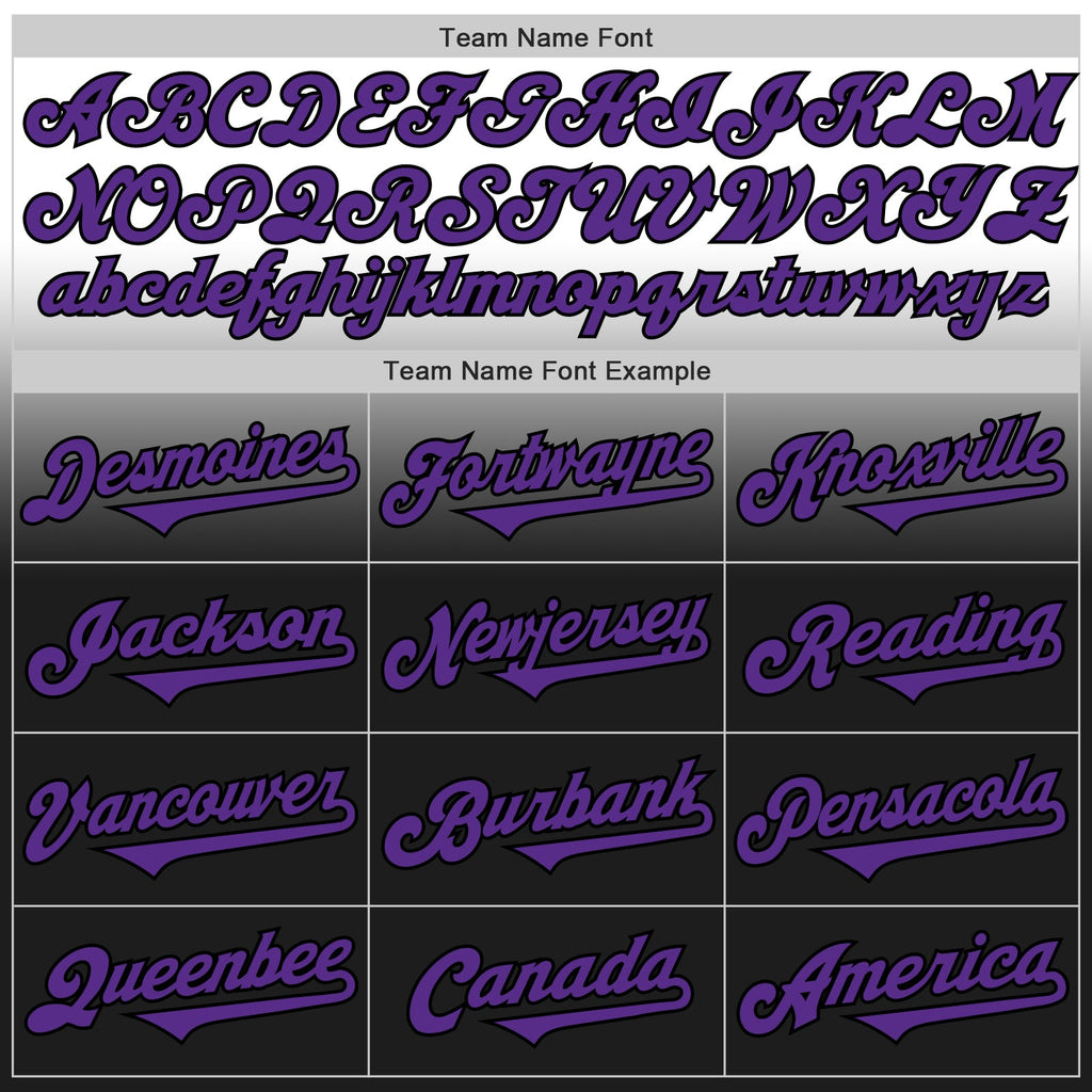 Custom White Purple-Black Authentic Fade Fashion Baseball Jersey