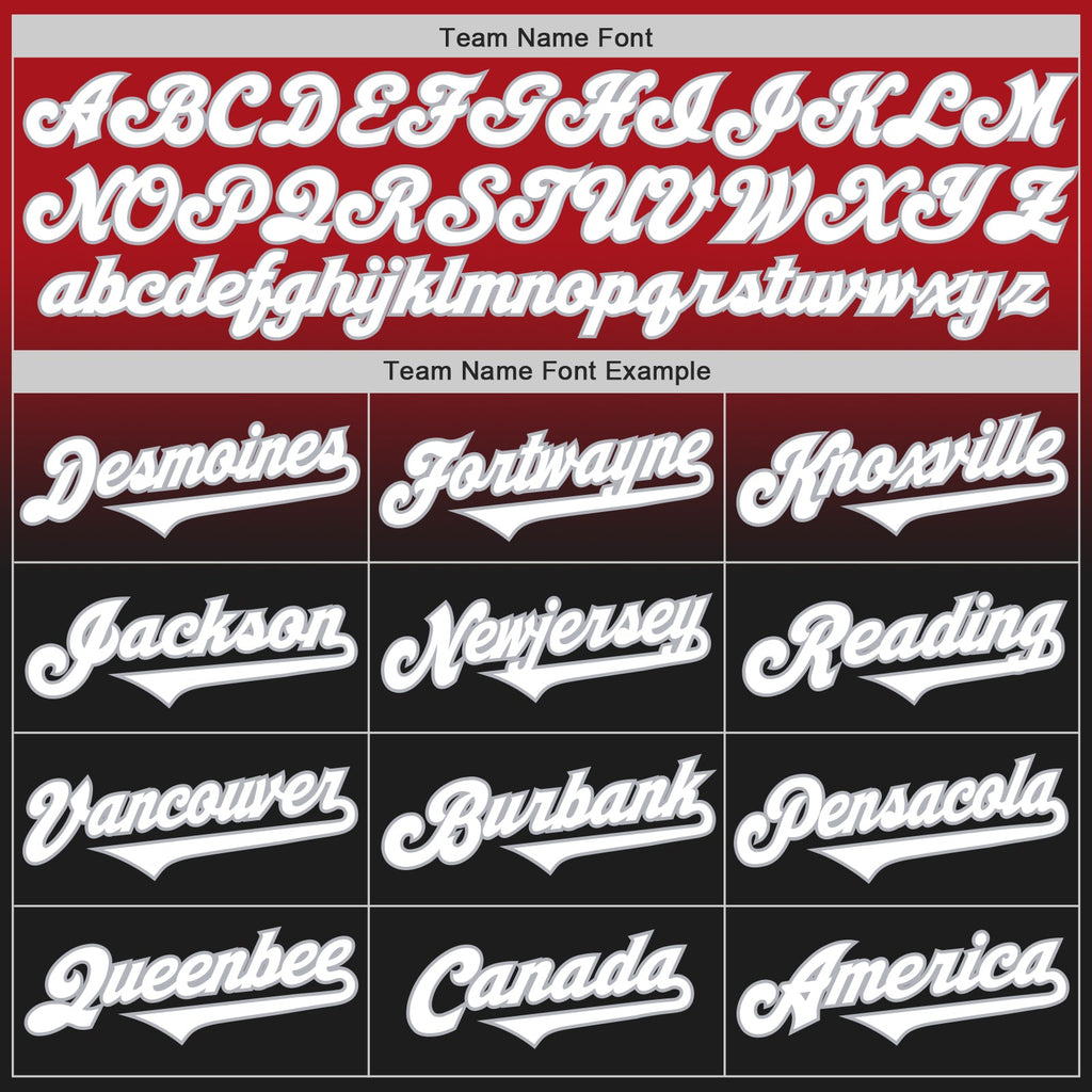Custom Red Black-Gray Authentic Fade Fashion Baseball Jersey