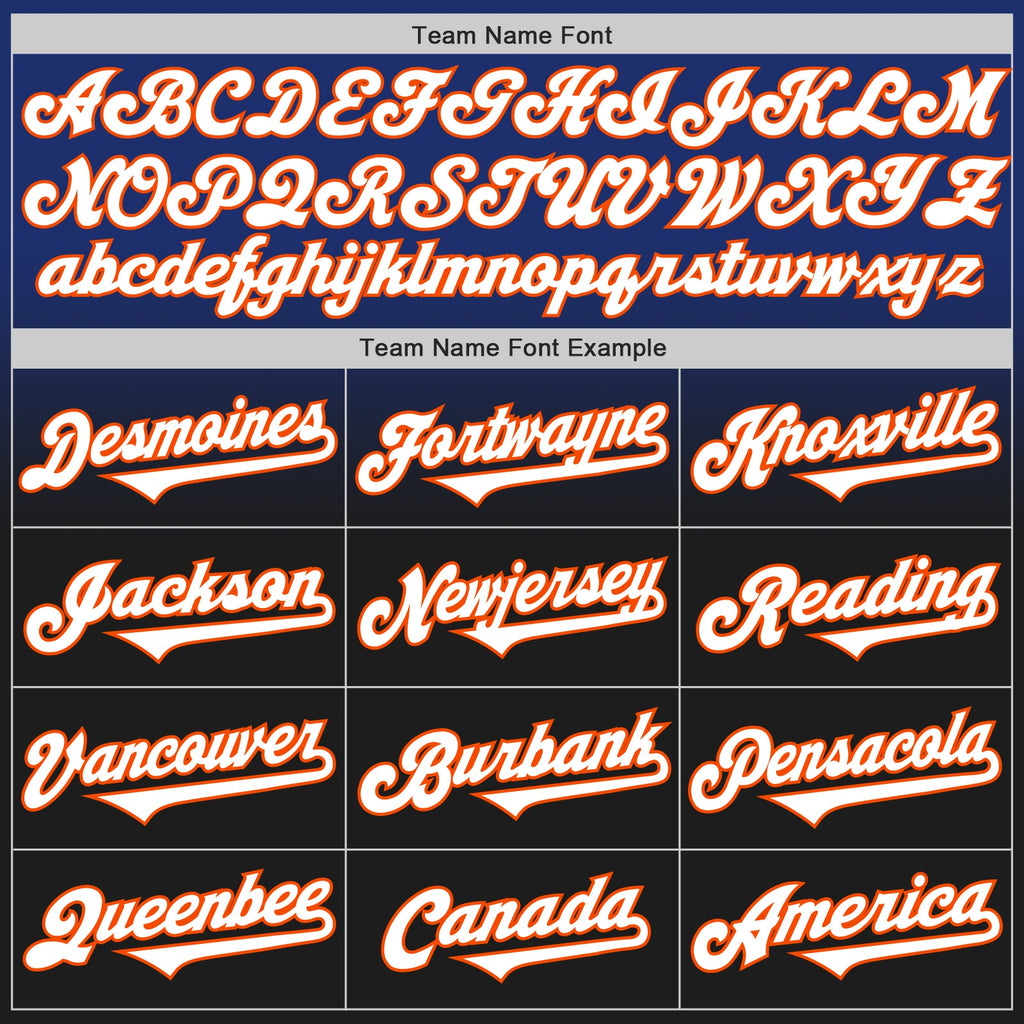 Custom Royal Black-Orange Authentic Fade Fashion Baseball Jersey
