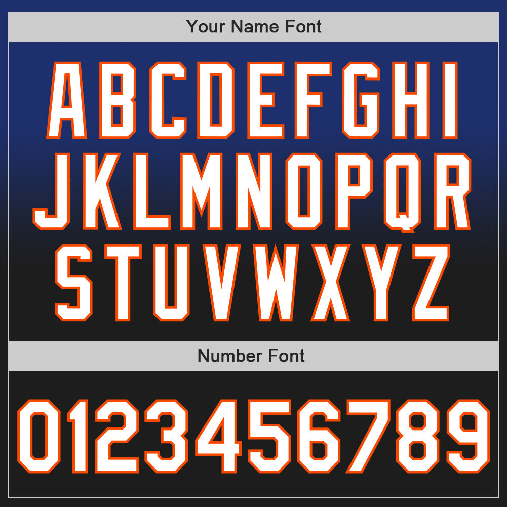 Custom Royal Black-Orange Authentic Fade Fashion Baseball Jersey