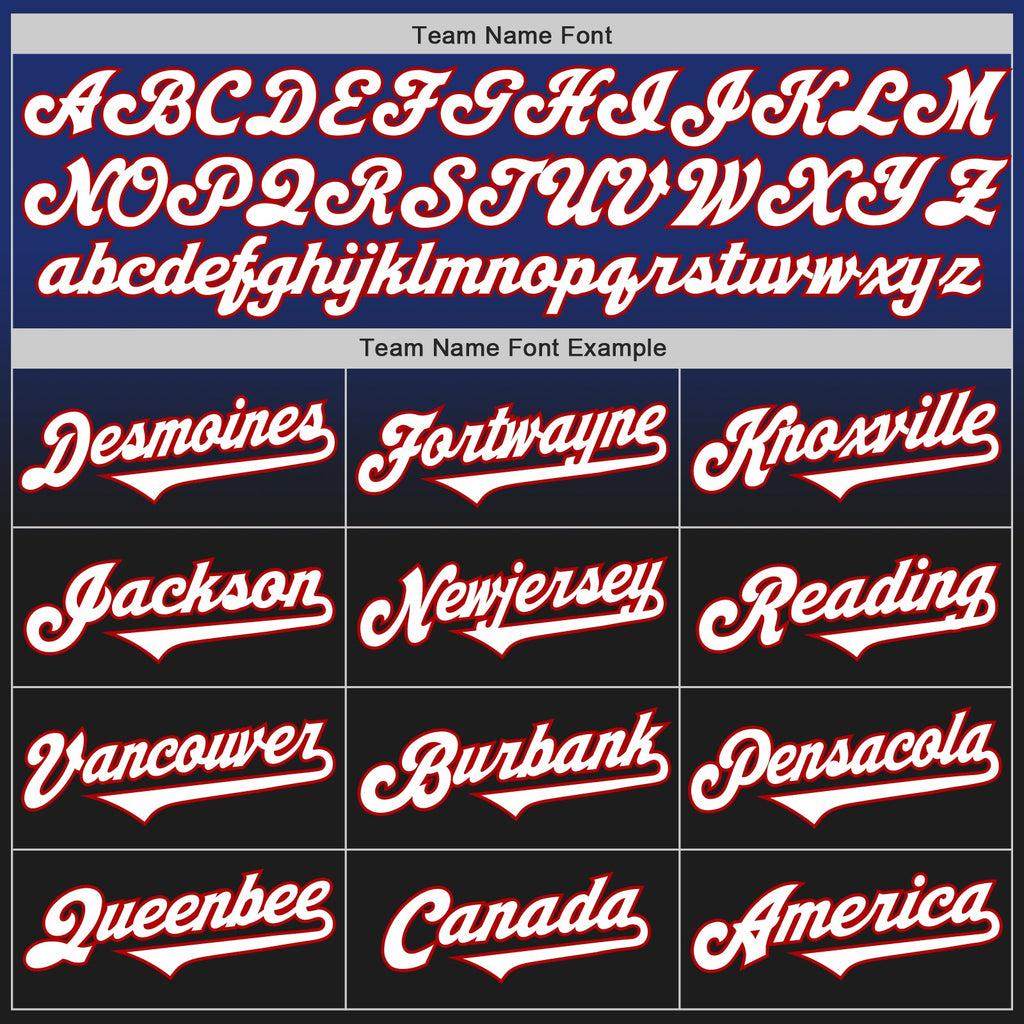 Custom Royal Black-Red Authentic Fade Fashion Baseball Jersey