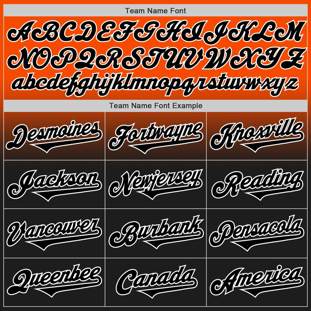 Custom Orange Black-White Authentic Fade Fashion Baseball Jersey