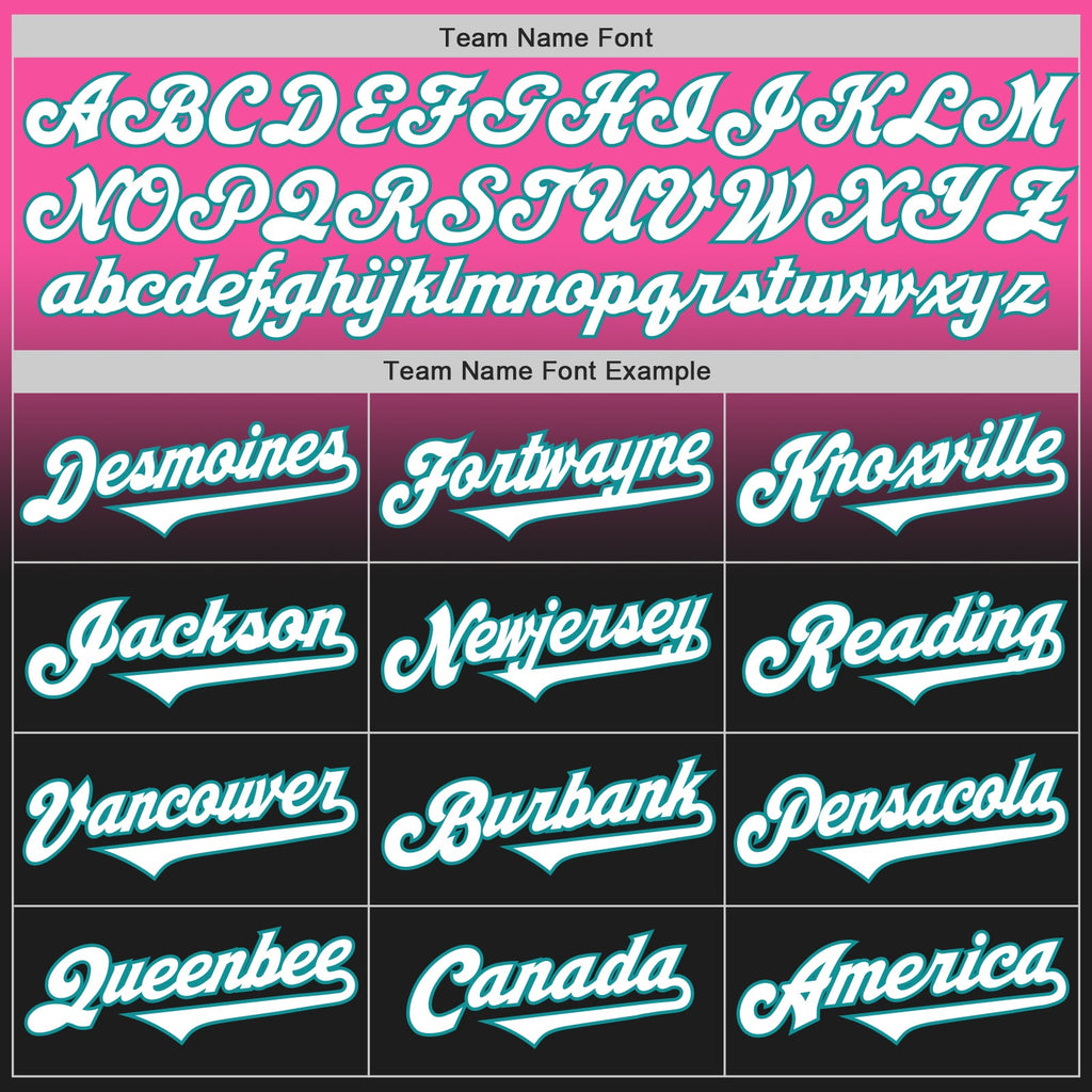 Custom Pink Black-Teal Authentic Fade Fashion Baseball Jersey