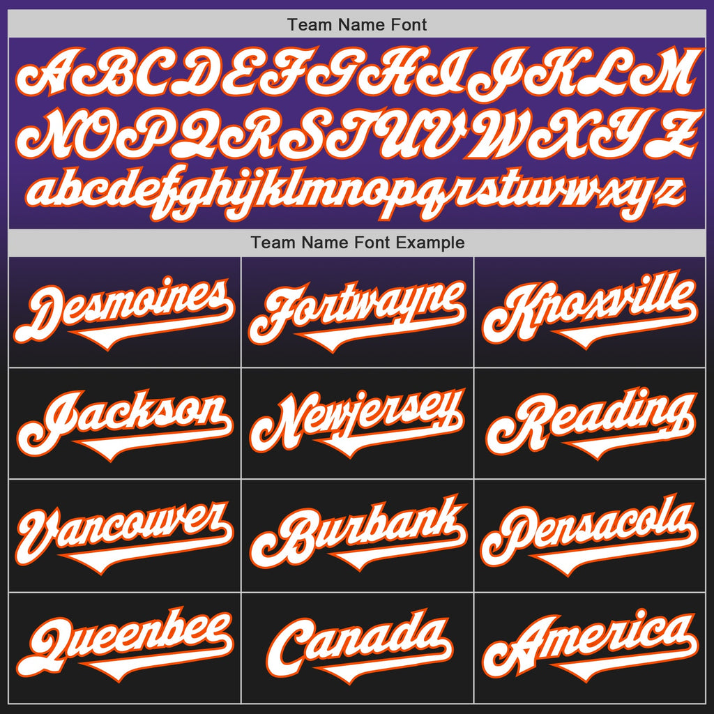 Custom Purple Black-Orange Authentic Fade Fashion Baseball Jersey
