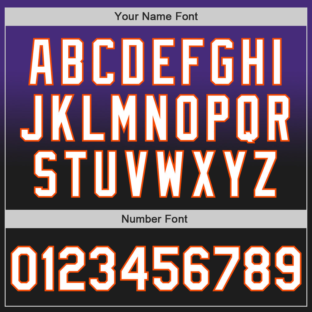 Custom Purple Black-Orange Authentic Fade Fashion Baseball Jersey