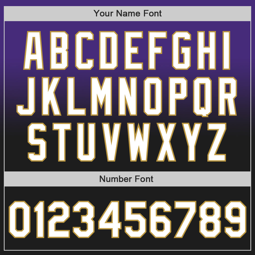 Custom Purple Black-Old Gold Authentic Fade Fashion Baseball Jersey