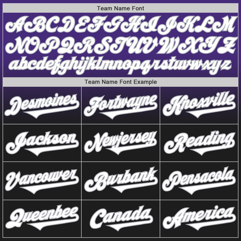 Custom Purple Black-Gray Authentic Fade Fashion Baseball Jersey