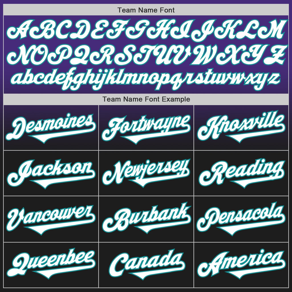 Custom Purple Black-Teal Authentic Fade Fashion Baseball Jersey