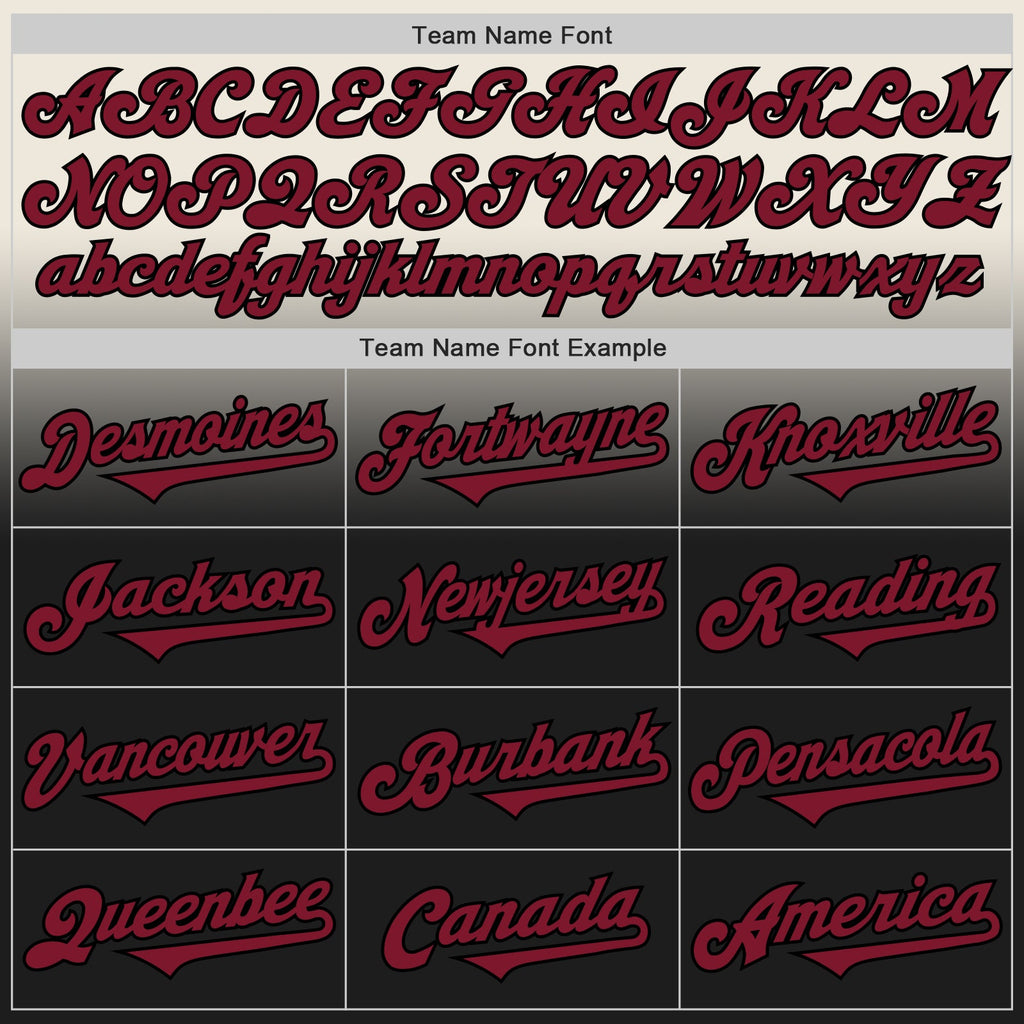 Custom Cream Crimson-Black Authentic Fade Fashion Baseball Jersey