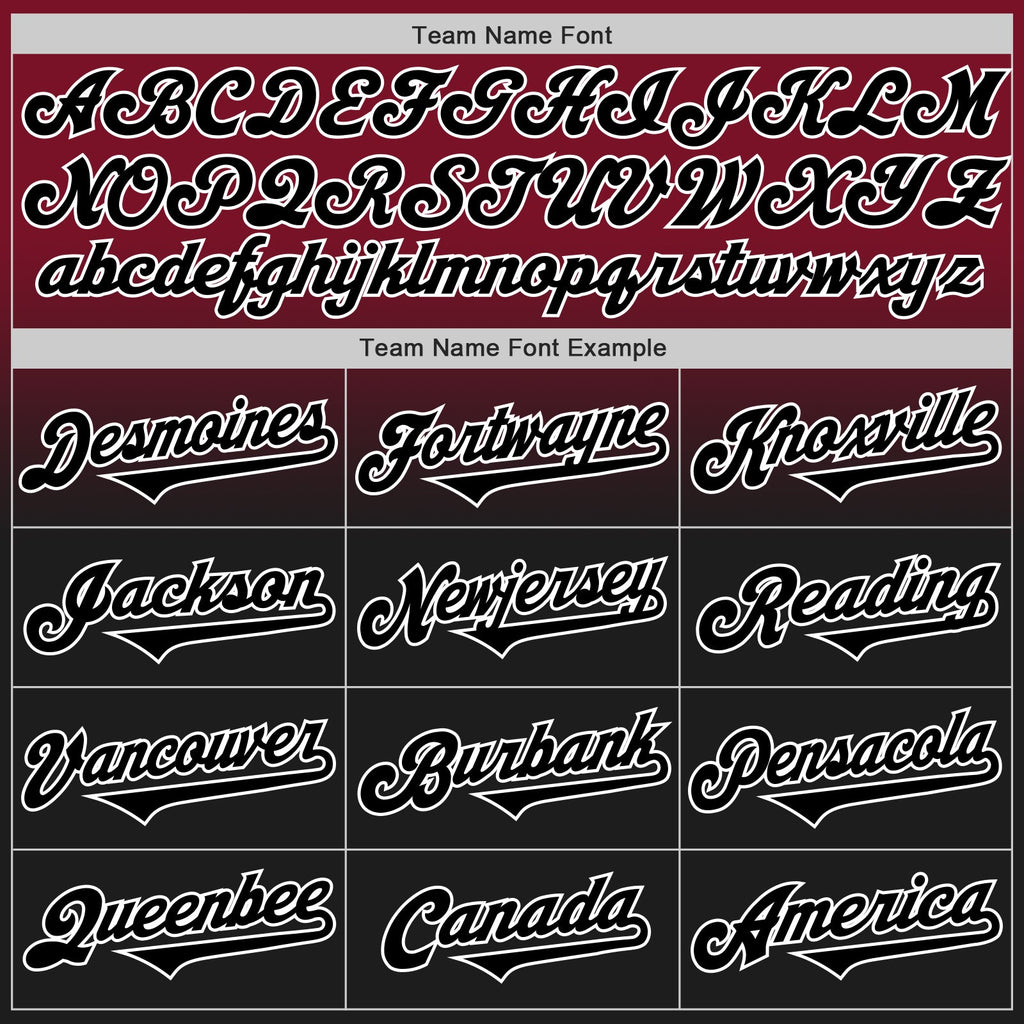 Custom Crimson Black-White Authentic Fade Fashion Baseball Jersey