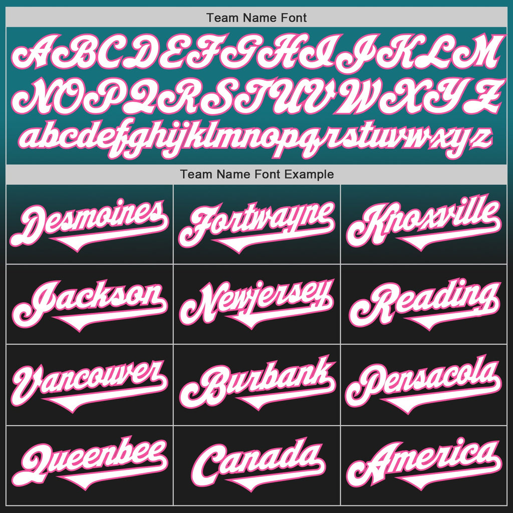 Custom Teal Black-Pink Authentic Fade Fashion Baseball Jersey
