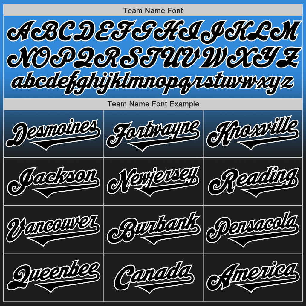 Custom Electric Blue Black-White Authentic Fade Fashion Baseball Jersey