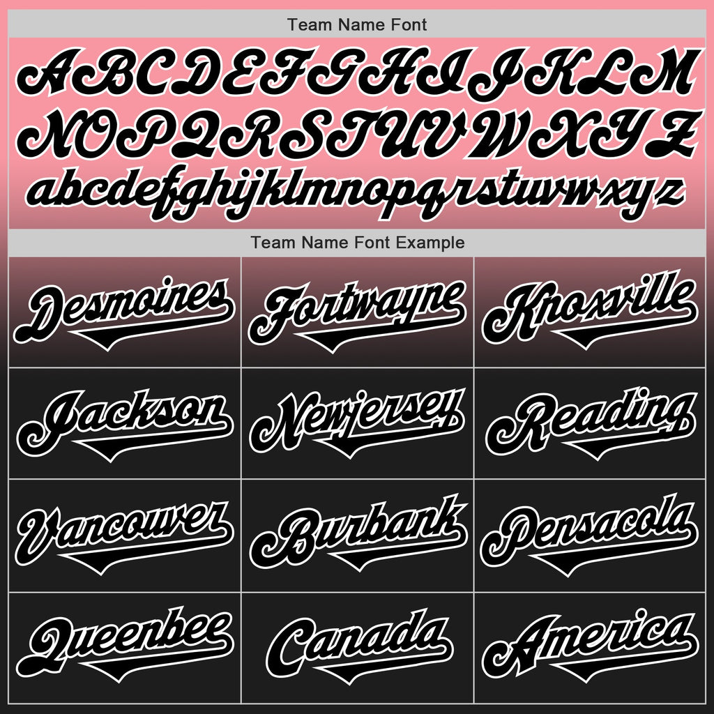 Custom Medium Pink Black-White Authentic Fade Fashion Baseball Jersey