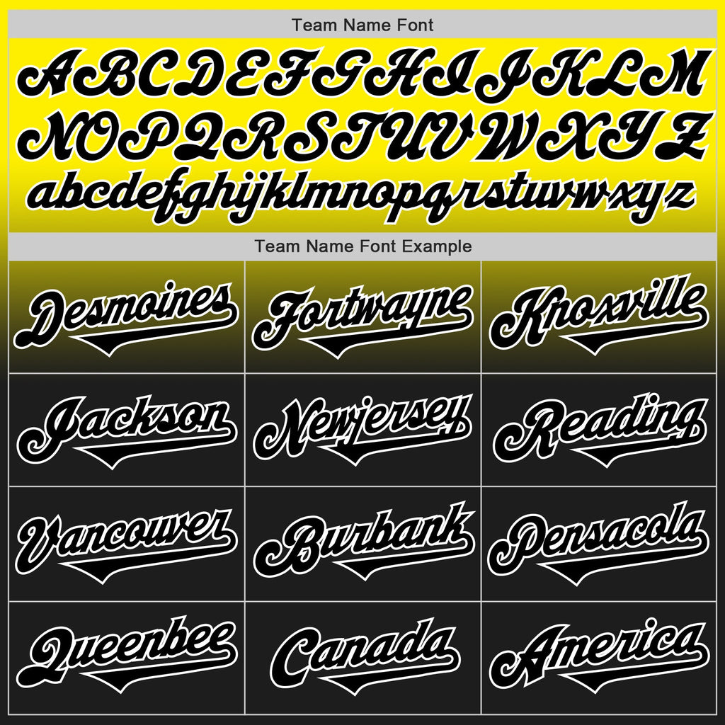 Custom Light Yellow Black-White Authentic Fade Fashion Baseball Jersey
