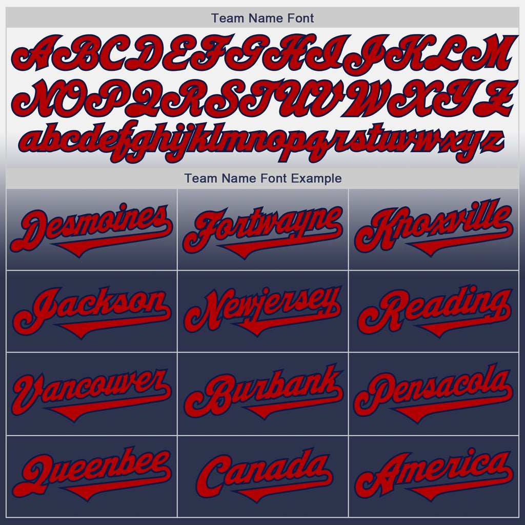 Custom White Red-Navy Authentic Fade Fashion Baseball Jersey