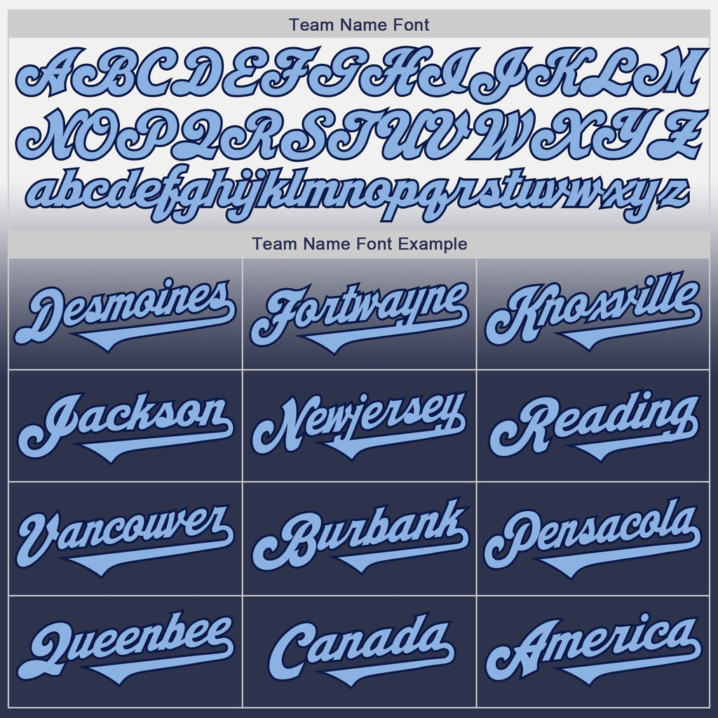 Custom White Light Blue-Navy Authentic Fade Fashion Baseball Jersey