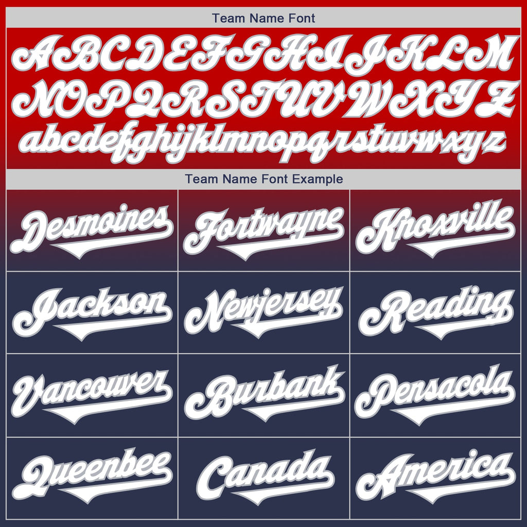 Custom Red Navy-Gray Authentic Fade Fashion Baseball Jersey