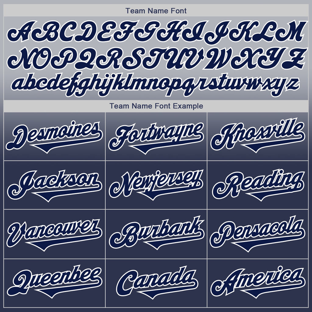 Custom Gray Navy-White Authentic Fade Fashion Baseball Jersey