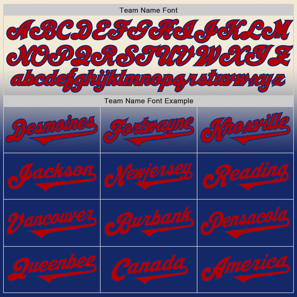 Custom Cream Red-Royal Authentic Fade Fashion Baseball Jersey