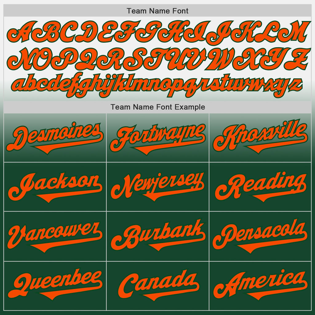 Custom White Orange-Green Authentic Fade Fashion Baseball Jersey