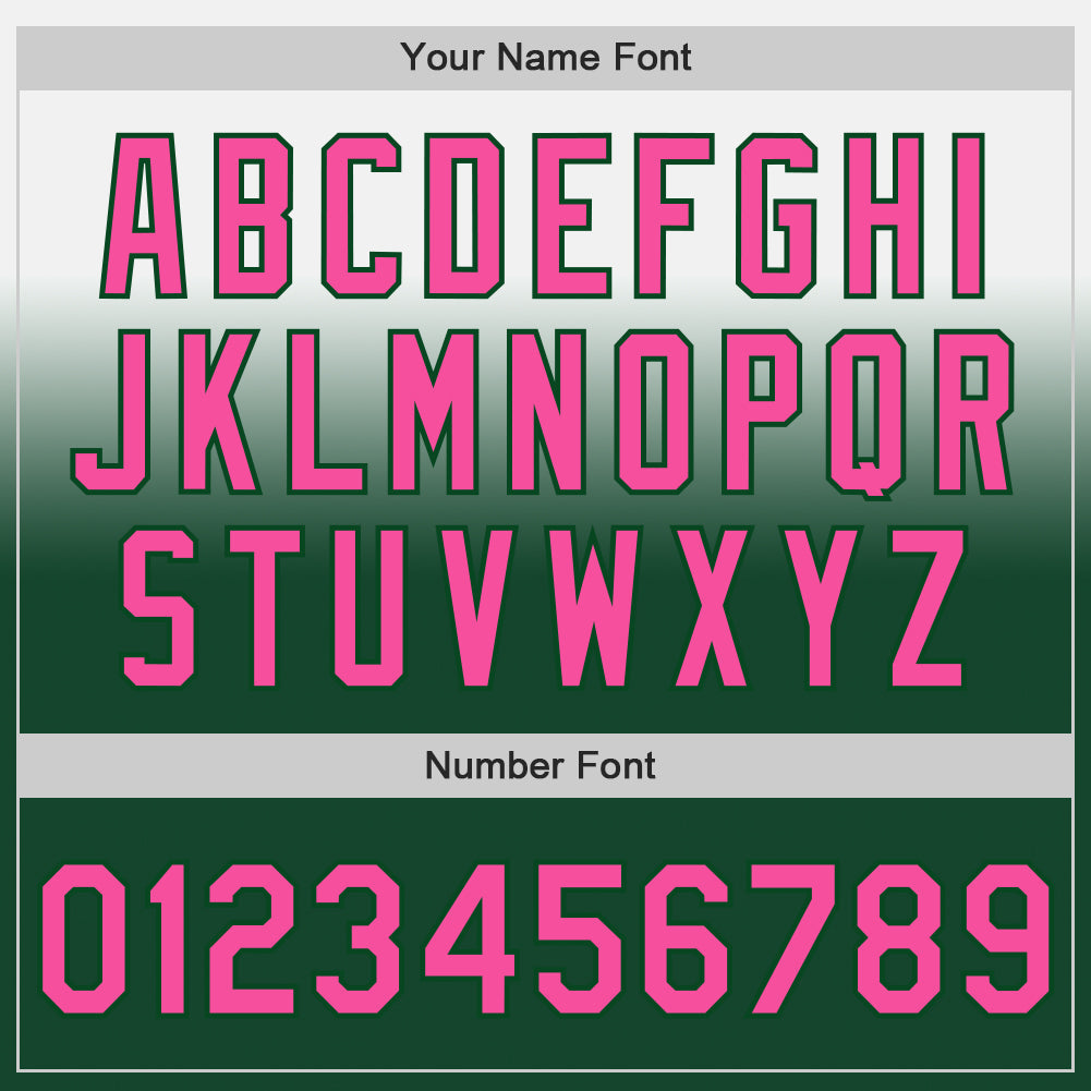 Custom White Pink-Green Authentic Fade Fashion Baseball Jersey