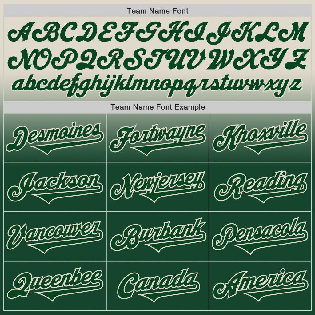 Custom Cream Green Authentic Fade Fashion Baseball Jersey