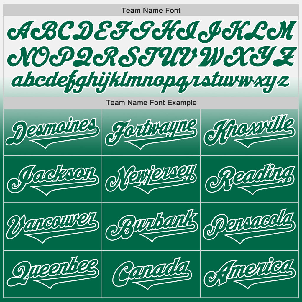Custom White Kelly Green Authentic Fade Fashion Baseball Jersey