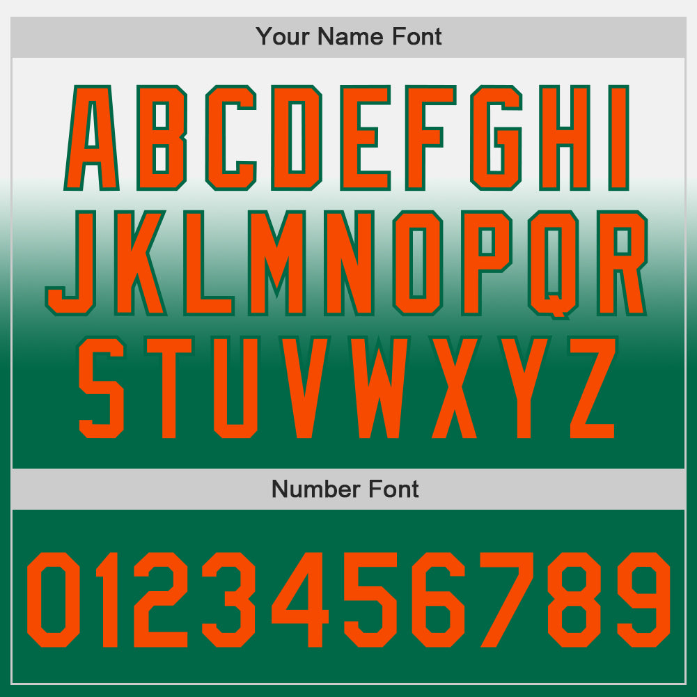 Custom White Orange-Kelly Green Authentic Fade Fashion Baseball Jersey