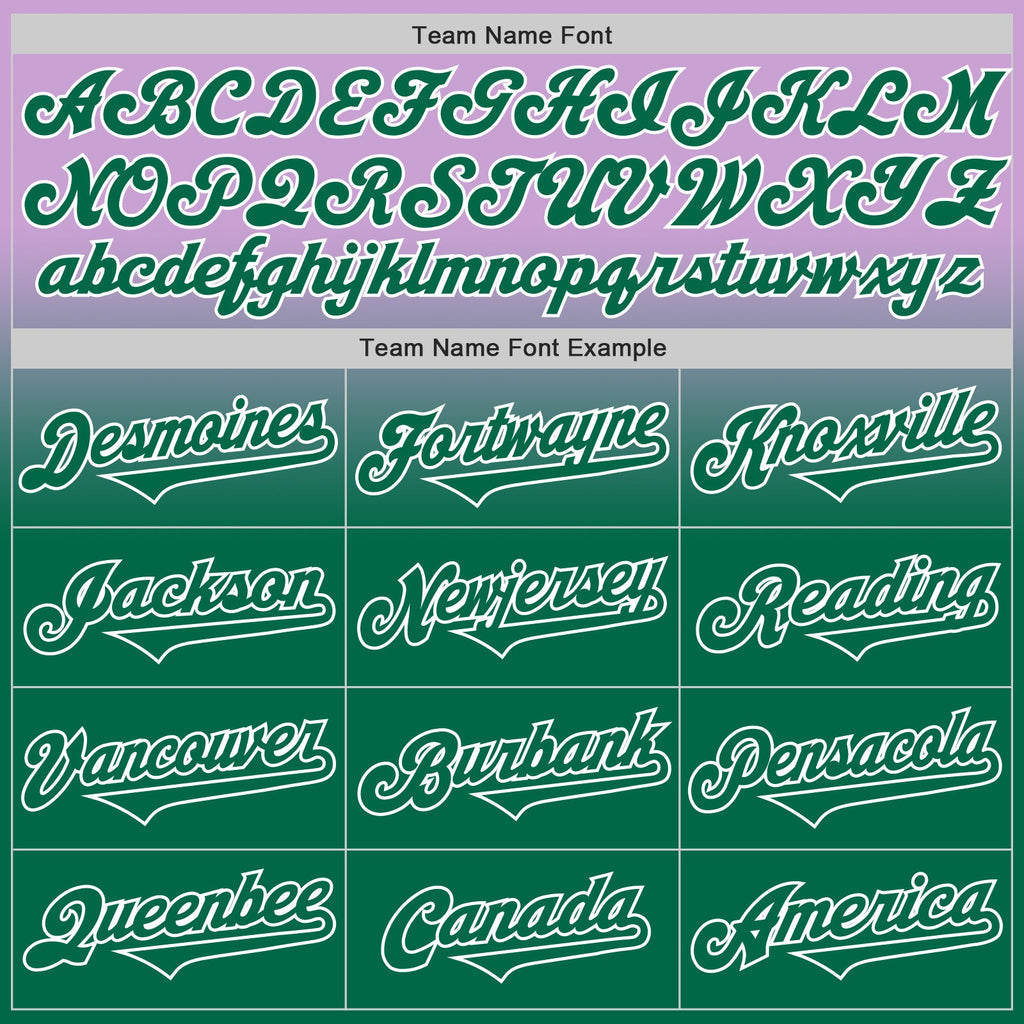 Custom Light Purple Kelly Green-White Authentic Fade Fashion Baseball Jersey
