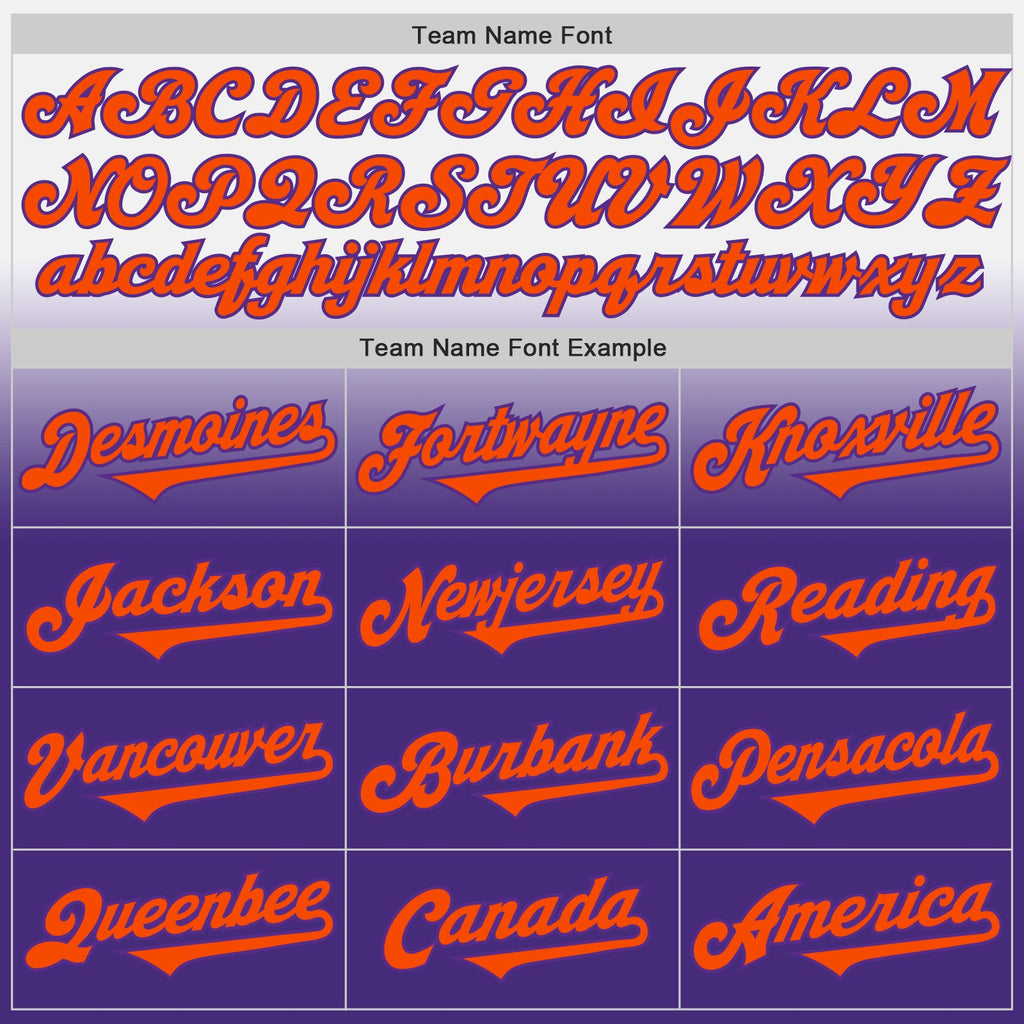 Custom White Orange-Purple Authentic Fade Fashion Baseball Jersey