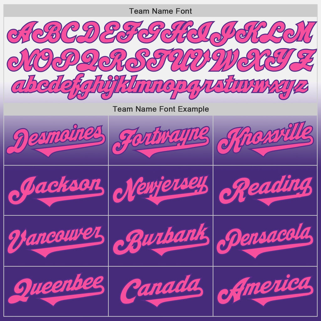 Custom White Pink-Purple Authentic Fade Fashion Baseball Jersey