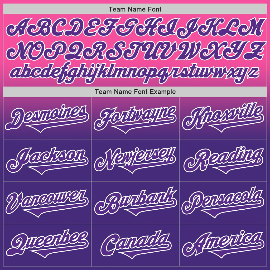 Custom Pink Purple-White Authentic Fade Fashion Baseball Jersey