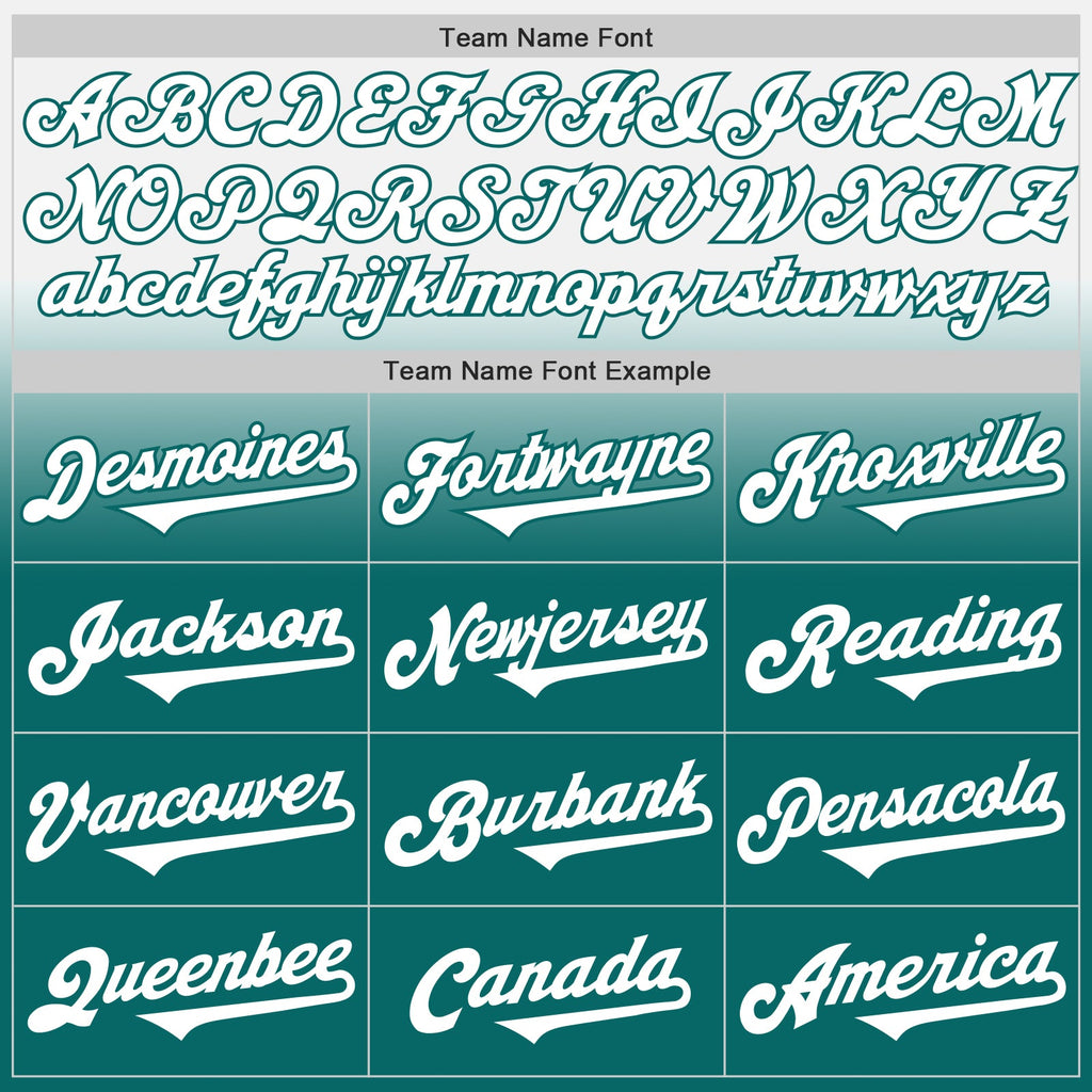 Custom White Teal Authentic Fade Fashion Baseball Jersey