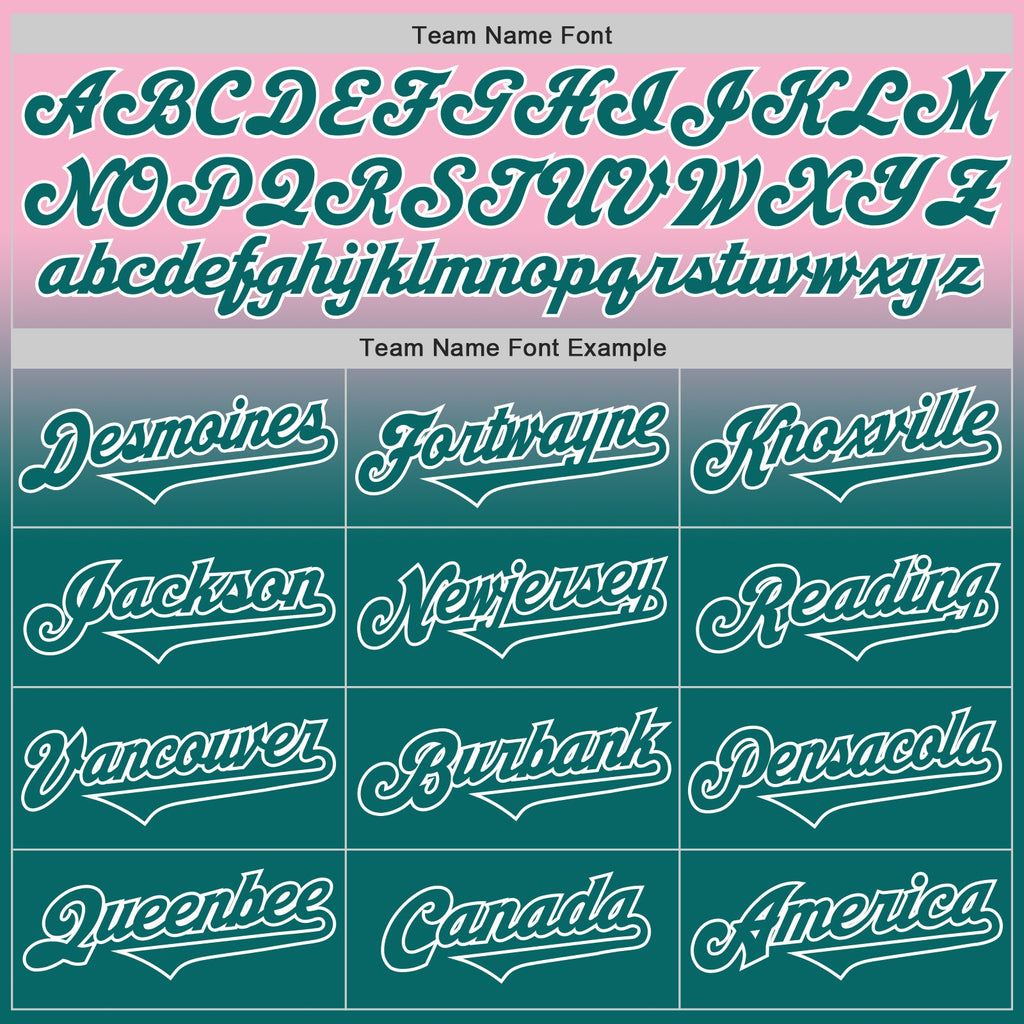 Custom Light Pink Teal-White Authentic Fade Fashion Baseball Jersey