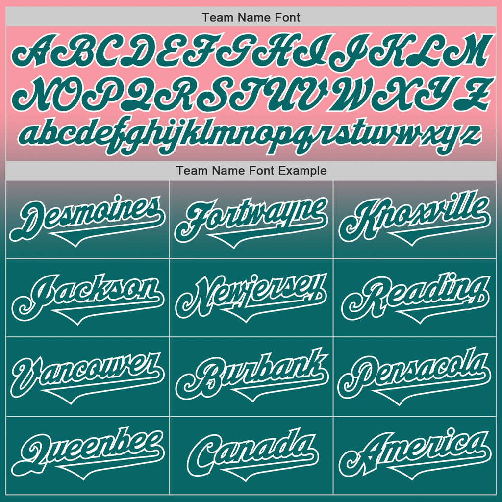 Custom Medium Pink Teal-White Authentic Fade Fashion Baseball Jersey