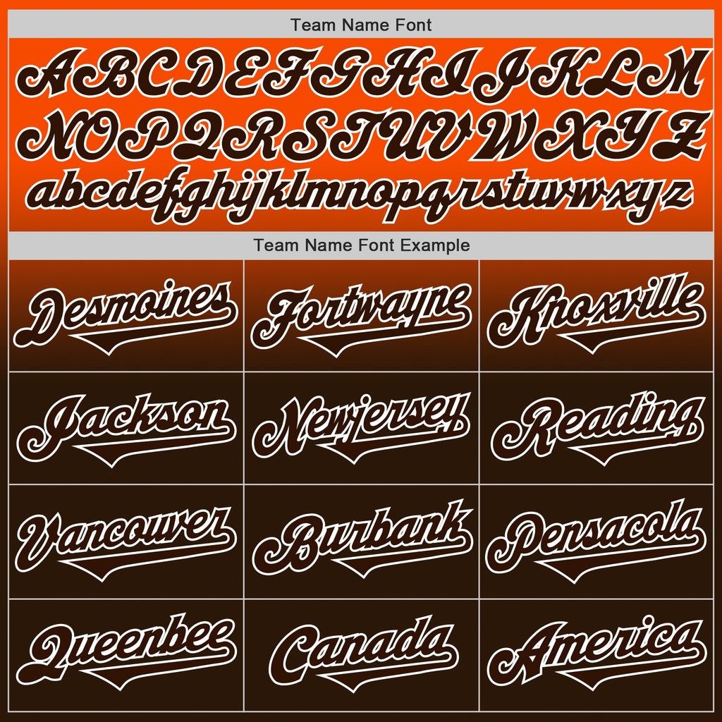 Custom Orange Brown-White Authentic Fade Fashion Baseball Jersey