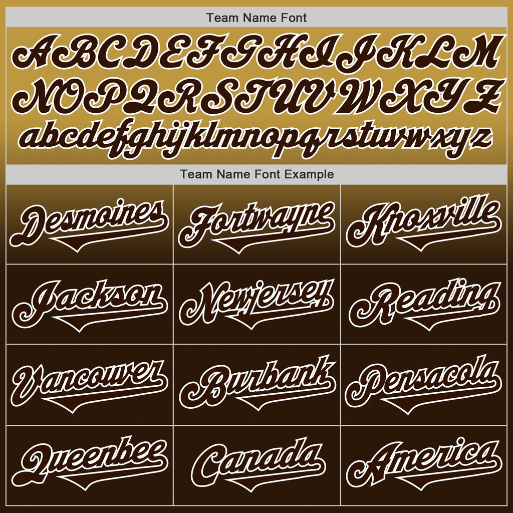 Custom Old Gold Brown-White Authentic Fade Fashion Baseball Jersey