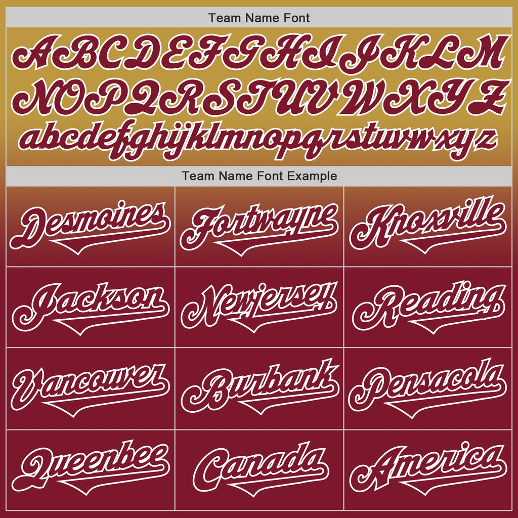 Custom Old Gold Crimson-White Authentic Fade Fashion Baseball Jersey
