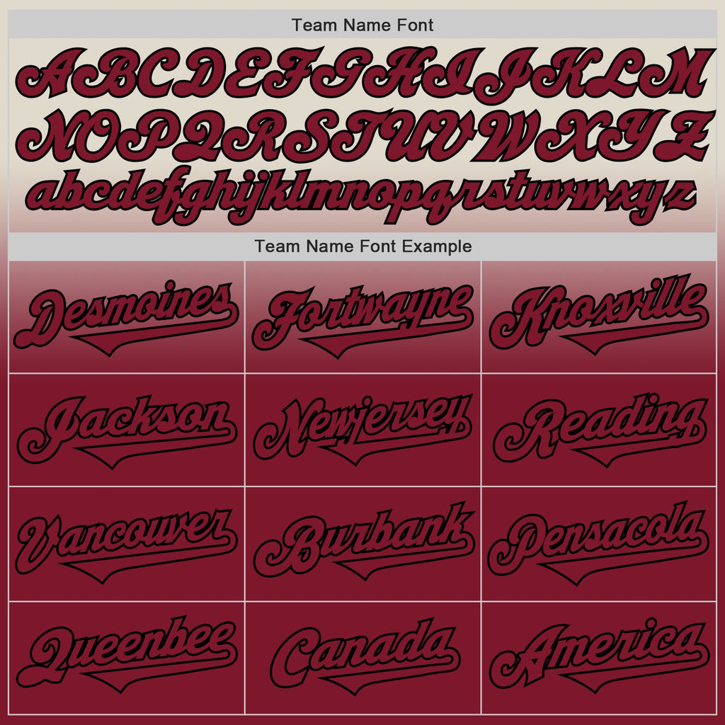 Custom Cream Crimson-Black Authentic Fade Fashion Baseball Jersey