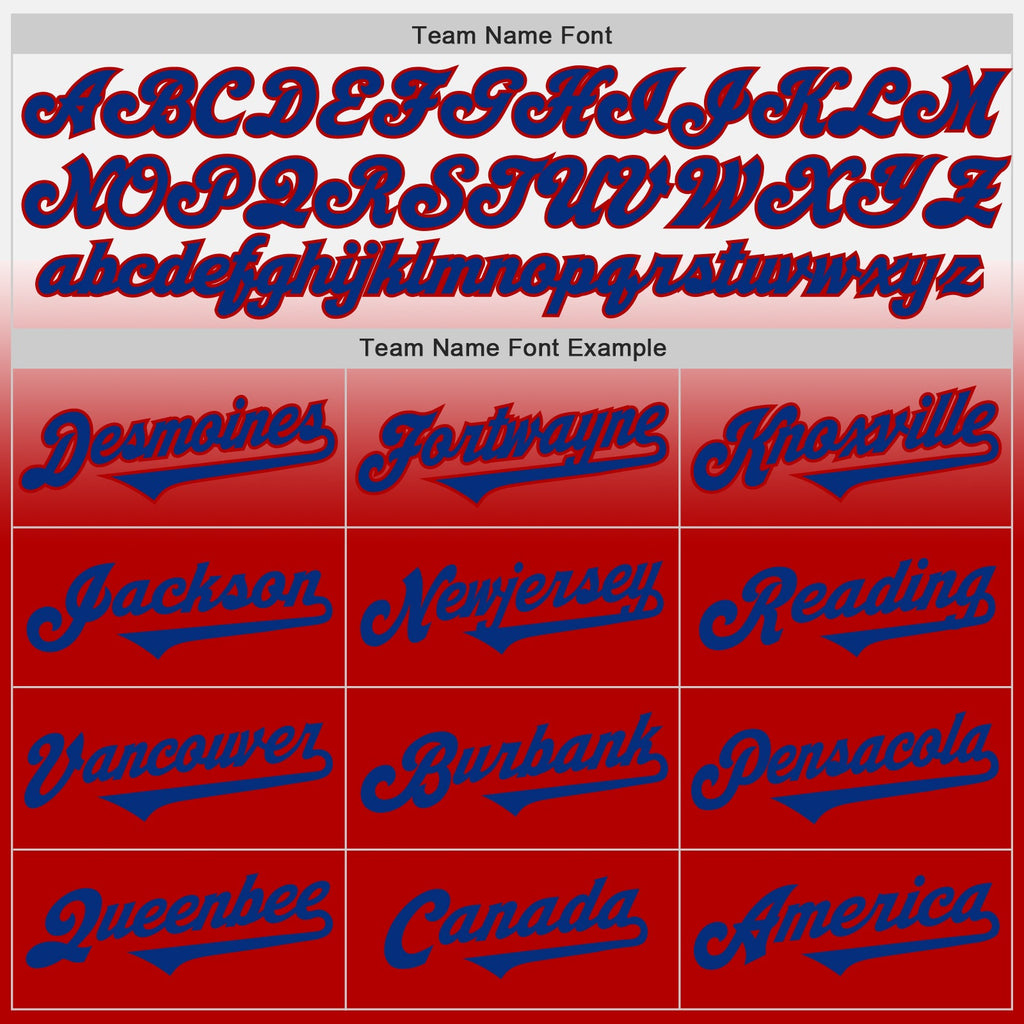 Custom White Royal-Red Authentic Fade Fashion Baseball Jersey