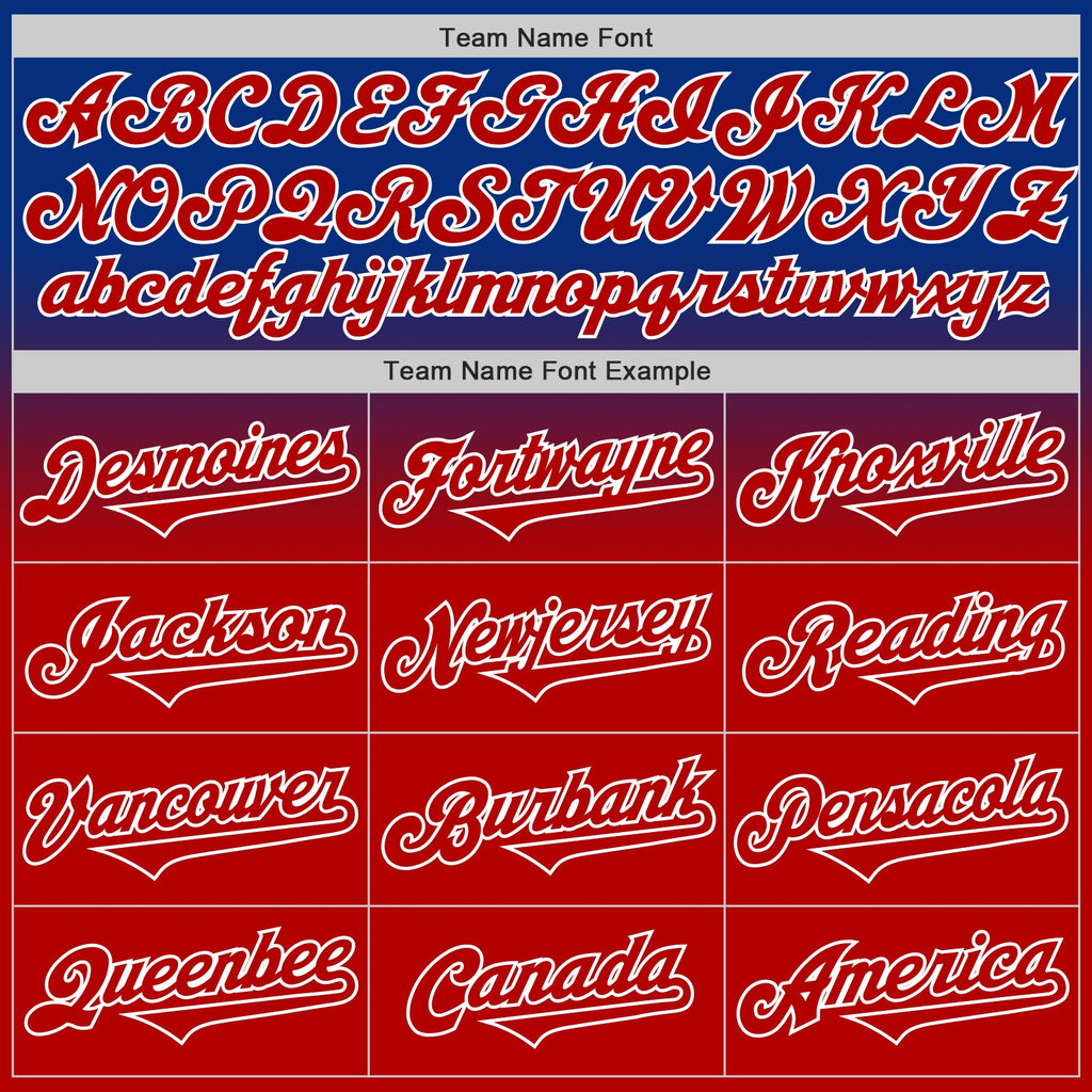 Custom Royal Red-White Authentic Fade Fashion Baseball Jersey