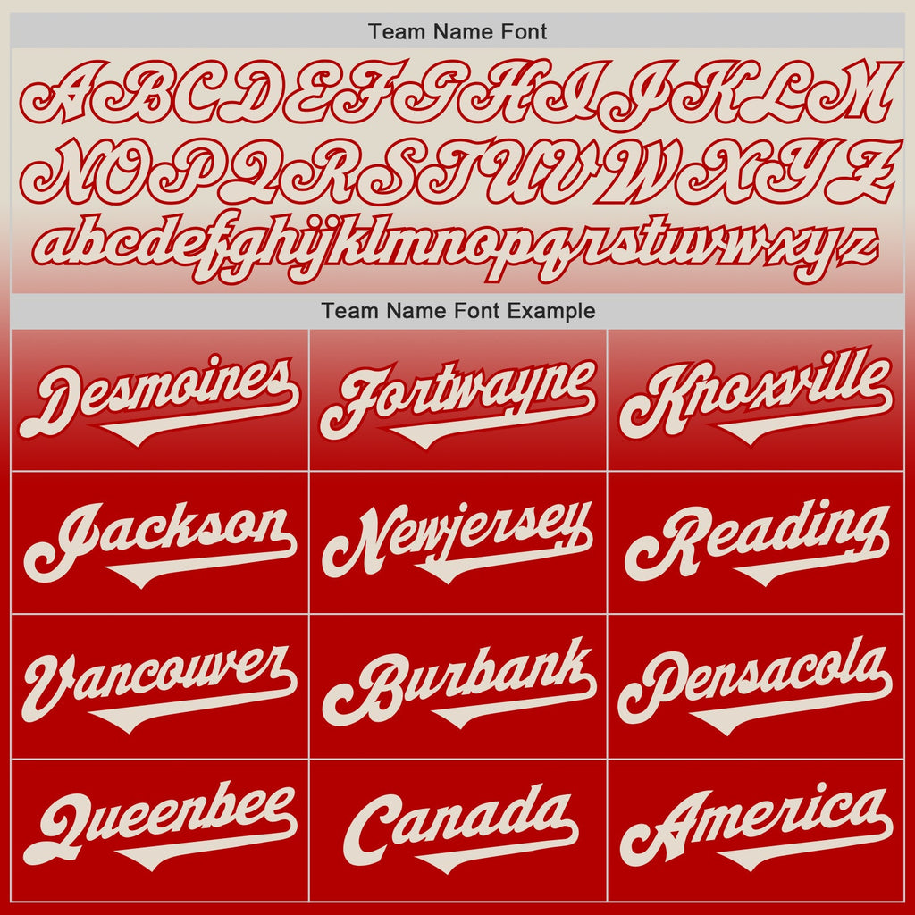 Custom Cream Red Authentic Fade Fashion Baseball Jersey