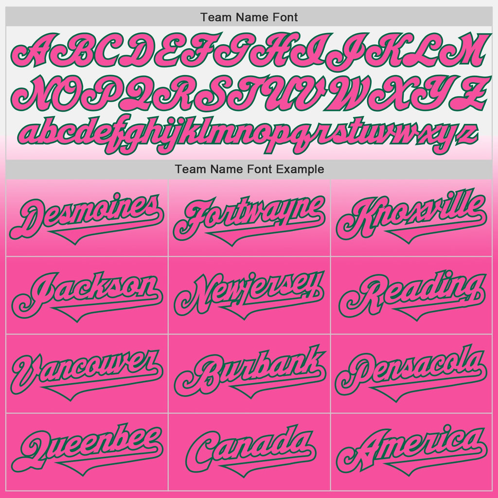 Custom White Pink-Kelly Green Authentic Fade Fashion Baseball Jersey