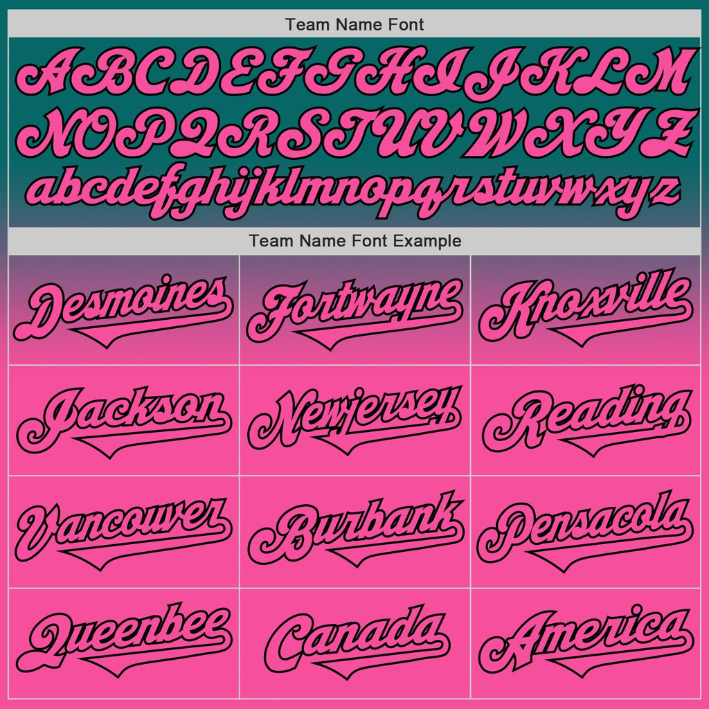 Custom Teal Pink-Black Authentic Fade Fashion Baseball Jersey