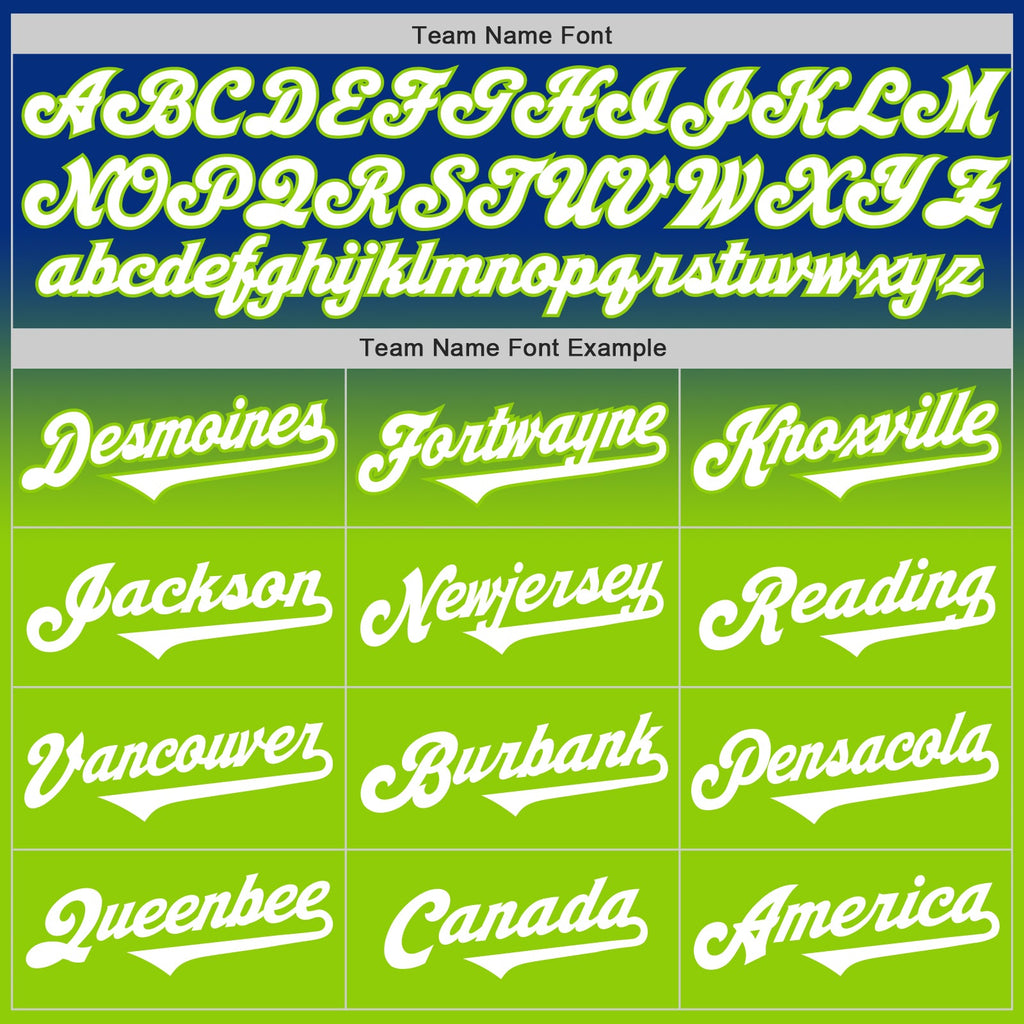 Custom Royal White-Neon Green Authentic Fade Fashion Baseball Jersey